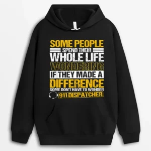 911 Dispatcher Emergency Dispatch Officer Law Enforcement Hoodie - Black
