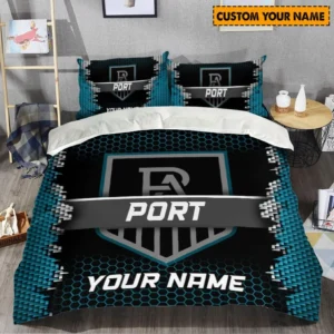 Port Adelaide AFL Bedding Set AFL08120624048, Gift For Fan Port Adelaide