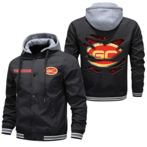 Gold Coast Suns AFL Hooded Windbreaker Jacket AFL08120624107, Gift For Fan Gold Coast Suns