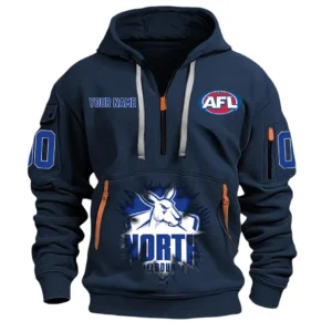North Melbourne AFL Hoodie Half Zip AFL09120424010, Gift For Fan North Melbourne