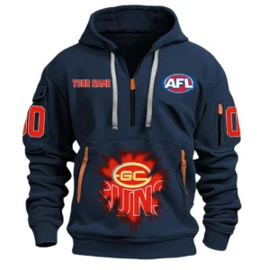 Gold Coast Suns AFL Hoodie Half Zip AFL09120424011, Gift For Fan Gold Coast Suns