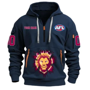 Brisbane Lions AFL Hoodie Half Zip AFL09120424012, Gift For Fan Brisbane Lions