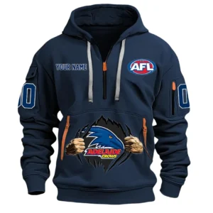 Adelaide Crows AFL Hoodie Half Zip AFL09120424075, Gift For Fan Adelaide Crows