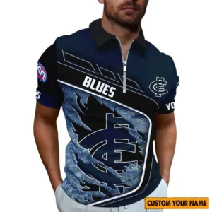 Carlton AFL Zipper Polo Shirt AFL10121024082, Gift For Fan Carlton