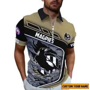 Collingwood AFL Zipper Polo Shirt AFL10121024083, Gift For Fan Collingwood