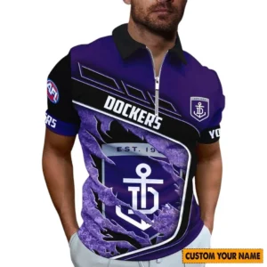 Fremantle AFL Zipper Polo Shirt AFL10121024085, Gift For Fan Fremantle