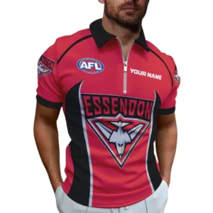 Essendon AFL Zipper Polo Shirt AFL11121024092, Gift For Fan Essendon