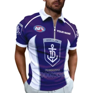 Fremantle AFL Zipper Polo Shirt AFL11121024098, Gift For Fan Fremantle