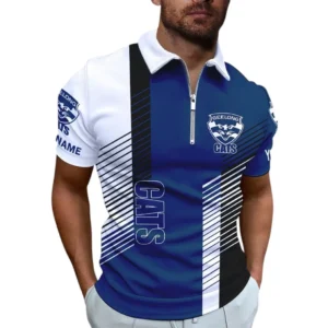 Geelong Cats AFL Zipper Polo Shirt AFL11121024103, Gift For Fan Geelong Cats