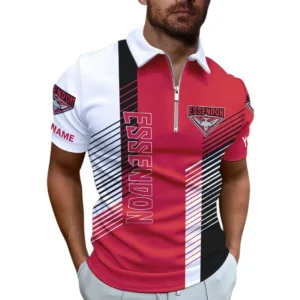 Essendon AFL Zipper Polo Shirt AFL11121024107, Gift For Fan Essendon