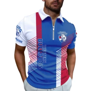 Western Bulldogs AFL Zipper Polo Shirt AFL11121024108, Gift For Fan Western Bulldogs
