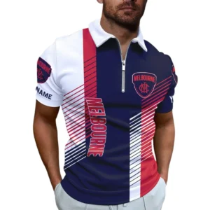 Melbourne Demons AFL Zipper Polo Shirt AFL11121024109, Gift For Fan Melbourne Demons