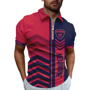 Melbourne Demons AFL Zipper Polo Shirt AFL11121024119, Gift For Fan Melbourne Demons