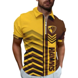 Hawthorn AFL Zipper Polo Shirt AFL11121024120, Gift For Fan Hawthorn