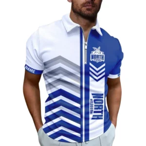 North Melbourne AFL Zipper Polo Shirt AFL11121024124, Gift For Fan North Melbourne