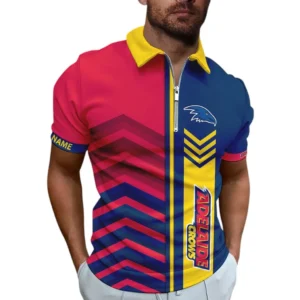 Adelaide Crows AFL Zipper Polo Shirt AFL11121024126, Gift For Fan Adelaide Crows