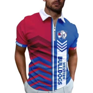 Western Bulldogs AFL Zipper Polo Shirt AFL11121024132, Gift For Fan Western Bulldogs