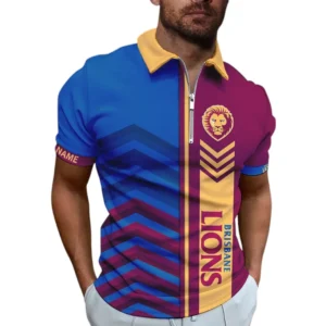 Brisbane Lions AFL Zipper Polo Shirt AFL11121024133, Gift For Fan Brisbane Lions