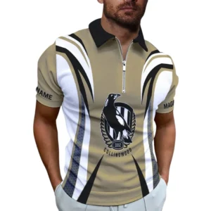 Collingwood AFL Zipper Polo Shirt AFL11121024144, Gift For Fan Collingwood