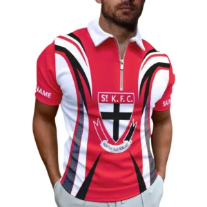 St Kilda AFL Zipper Polo Shirt AFL11121024145, Gift For Fan St Kilda