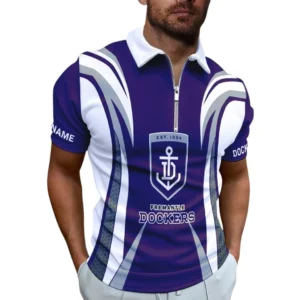 Fremantle AFL Zipper Polo Shirt AFL11121024148, Gift For Fan Fremantle