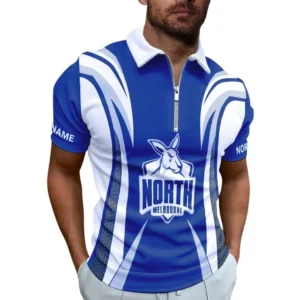 North Melbourne AFL Zipper Polo Shirt AFL11121024149, Gift For Fan North Melbourne