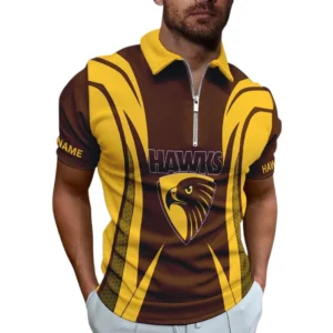 Hawthorn AFL Zipper Polo Shirt AFL11121024152, Gift For Fan Hawthorn