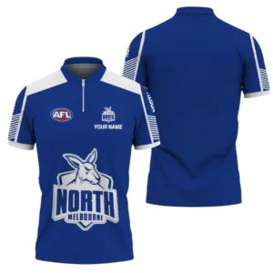 North Melbourne AFL Zipper Polo Shirt AFL11121024157, Gift For Fan North Melbourne