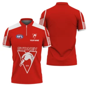 Sydney Swans AFL Zipper Polo Shirt AFL11121024160, Gift For Fan Sydney Swans