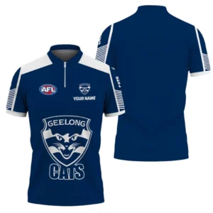 Geelong Cats AFL Zipper Polo Shirt AFL11121024163, Gift For Fan Geelong Cats