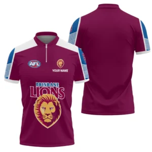 Brisbane Lions AFL Zipper Polo Shirt AFL11121024169, Gift For Fan Brisbane Lions
