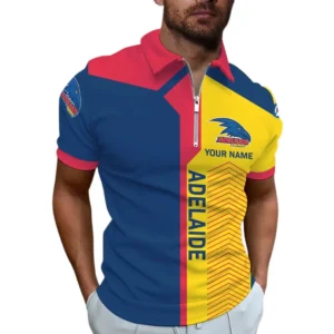 Adelaide Crows AFL Zipper Polo Shirt AFL11121024172, Gift For Fan Adelaide Crows