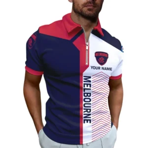 Melbourne Demons AFL Zipper Polo Shirt AFL11121024173, Gift For Fan Melbourne Demons