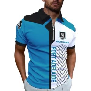 Port Adelaide AFL Zipper Polo Shirt AFL11121024177, Gift For Fan Port Adelaide