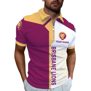 Brisbane Lions AFL Zipper Polo Shirt AFL11121024181, Gift For Fan Brisbane Lions