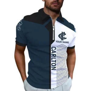 Carlton AFL Zipper Polo Shirt AFL11121024183, Gift For Fan Carlton