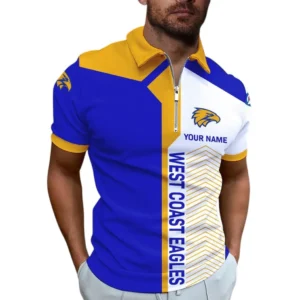 West Coast Eagles AFL Zipper Polo Shirt AFL11121024185, Gift For Fan West Coast Eagles