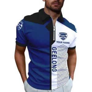 Geelong Cats AFL Zipper Polo Shirt AFL11121024186, Gift For Fan Geelong Cats