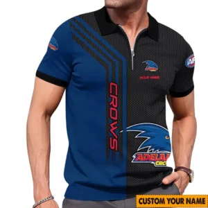 Adelaide Crows AFL Zipper Polo Shirt AFL11121024190, Gift For Fan Adelaide Crows