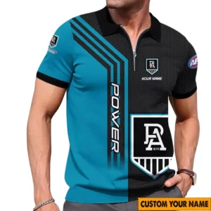 Port Adelaide AFL Zipper Polo Shirt AFL11121024194, Gift For Fan Port Adelaide