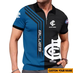 Carlton AFL Zipper Polo Shirt AFL11121024197, Gift For Fan Carlton