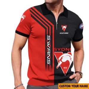 Sydney Swans AFL Zipper Polo Shirt AFL11121024199, Gift For Fan Sydney Swans