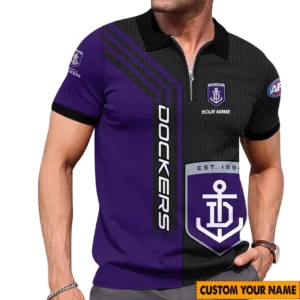 Fremantle AFL Zipper Polo Shirt AFL11121024204, Gift For Fan Fremantle