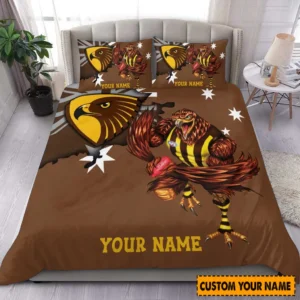 Hawthorn AFL Bedding Set AFL11121124036, Gift For Fan Hawthorn
