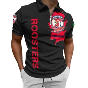 Sydney Roosters NRL Zipper Polo Shirt NRL01121424365, Gift For Fan Sydney Roosters