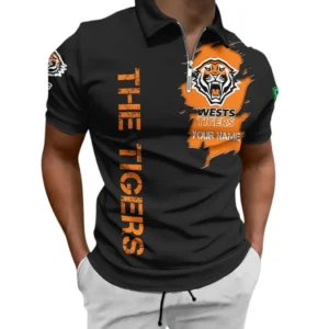 Wests Tigers NRL Zipper Polo Shirt NRL01121424366, Gift For Fan Wests Tigers