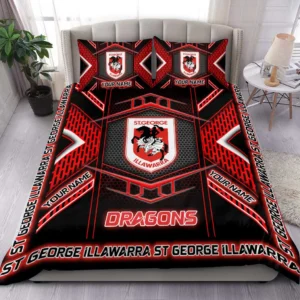 St George Illawarra Dragons NRL Bedding Set NRL02121624044, Gift For Fan St George Illawarra Dragons