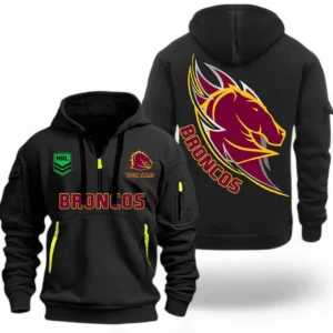 Brisbane Broncos NRL Hoodie Half Zipper NRL02121624250, Gift For Fan Brisbane Broncos