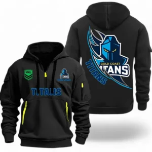 Gold Coast Titans NRL Hoodie Half Zipper NRL02121624254, Gift For Fan Gold Coast Titans