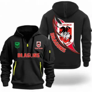 St George Illawarra Dragons NRL Hoodie Half Zipper NRL02121624264, Gift For Fan St George Illawarra Dragons